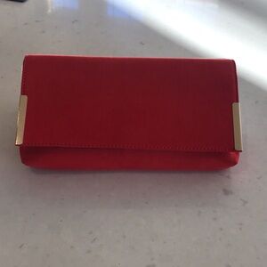 Red Clutch with Gold Accents